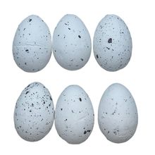 Ovos de Páscoa Branco com Respingos Pretos para Pendurar - 5,5cm - 6 unidades - Magazine 25