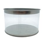 Lata Baixa Redonda com Tampa Prata - 12x7,5cm - 1 unidade - Magazine 25