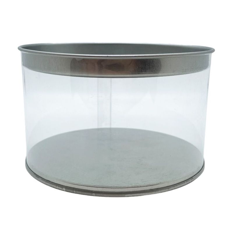 Lata Baixa Redonda com Tampa Prata - 12x7,5cm - 1 unidade - Magazine 25