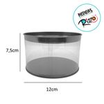 Lata Baixa Redonda com Tampa Prata - 12x7,5cm - 1 unidade - Magazine 25