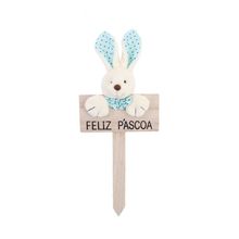 Placa Feliz Páscoa - Azul - 22cm - 1 unidade - Cromus - Magazine 25