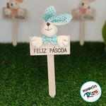 Placa Feliz Páscoa - Azul - 22cm - 1 unidade - Cromus - Magazine 25