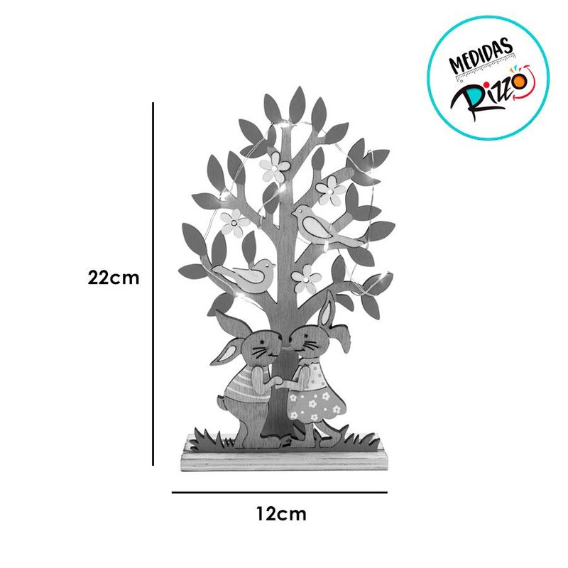 Árvore Decorativa de Madeira com Led - 22cm  - 1 unidade - Cromus - Magazine 25