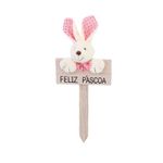 Placa Feliz Páscoa - Rosa - 22cm - 1 unidade - Cromus - Magazine 25