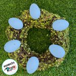 Ovos de Páscoa Azul com Respingos Dourados para Pendurar - 5,5cm - 6 unidades - Magazine 25