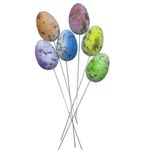 Pick Decorativo Ovos Médio Coloridos Respingos de Páscoa - 21cm - 5 unidades - Magazine 25