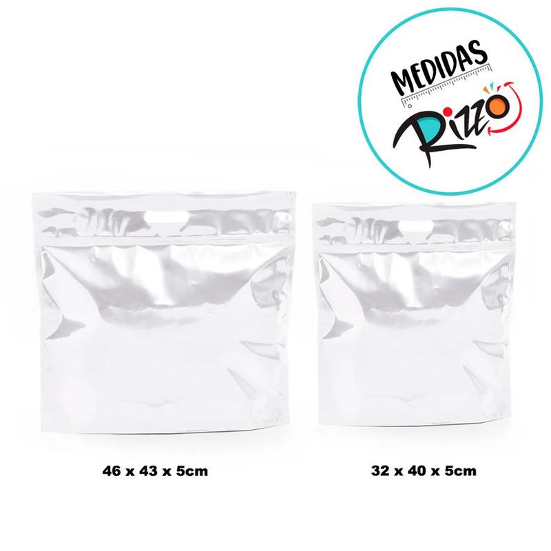 Sacola Metalizada com Zip - 46x43x5cm - Lavanda - 1 unidade - Cromus - Magazine 25