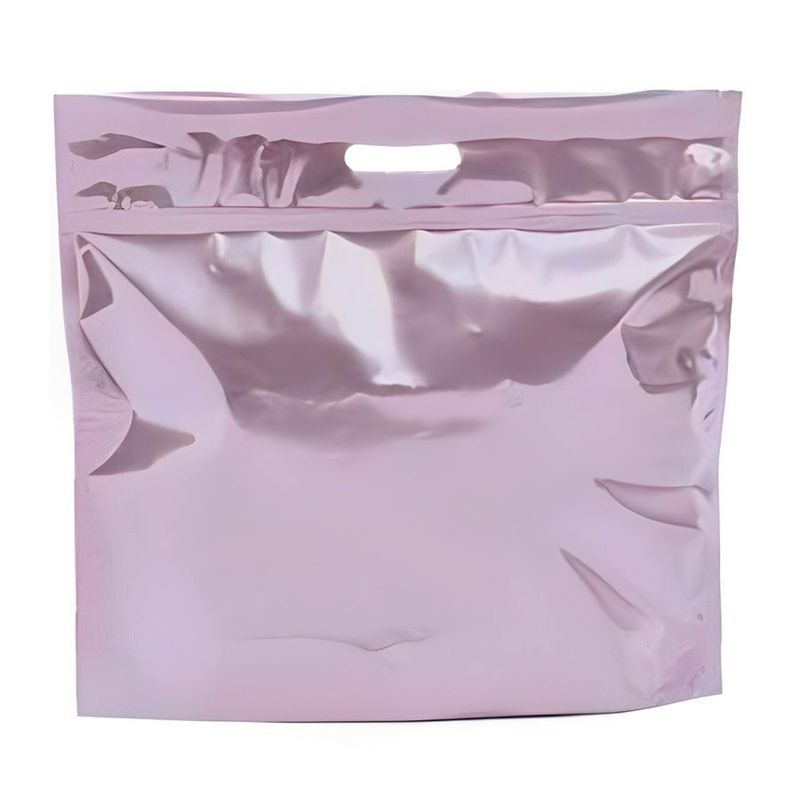 Sacola Metalizada com Zip - 46x43x5cm - Lavanda - 1 unidade - Cromus - Magazine 25