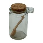 Pote de Vidro com Colher de Madeira e Tampa de Rolha - 7x10x5,5cm - 125ml - 1 unidade - Magazine 25