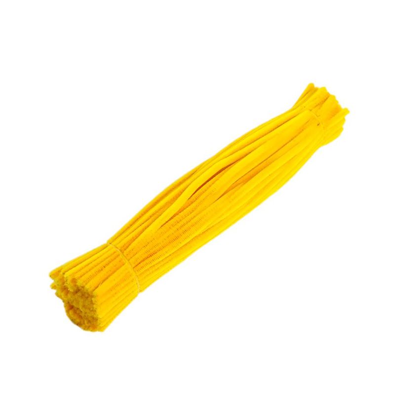 Haste de Chenille 30cm - Amarelo Bandeira - 100 unidades - Magazine 25