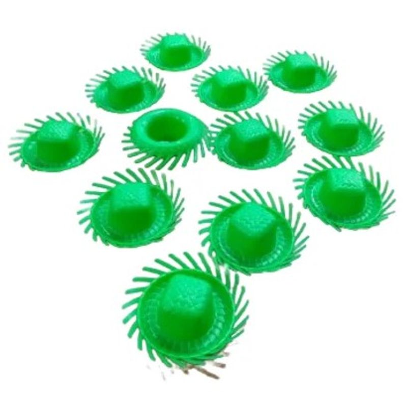 Mini Chapéu Junino de Plástico Verde - 12 un