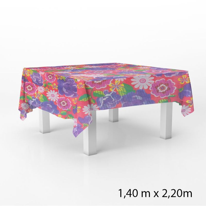 Toalha de Mesa Retangular em TNT - 140 x 220 cm - Flores - 1 unidade - Best Fest - Magazine 25