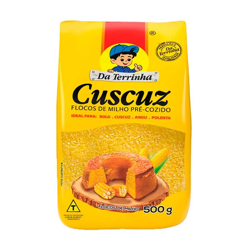 Flocos de Milho Pré-Cozido Cuscuz 500g - Da Terrinha