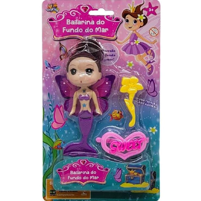 Lembrancinha Infantil - Boneca Sereia Com Acessórios - 1 Un