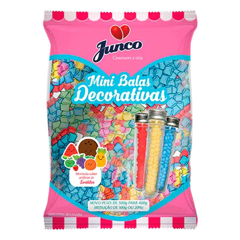 Mini Bala Decorativa Colorida Sortida 400g - Junco