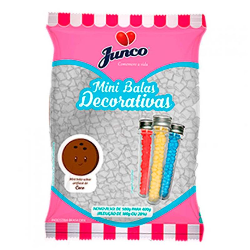 Mini Bala Decorativa Branca Coco 400g - Junco