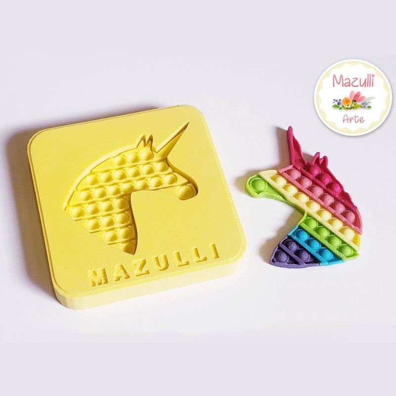 Molde de Silicone 2339 Festa Pop It Fidget Toy Unicórnio - 01 Unidade - Mazulli - Magazine 25