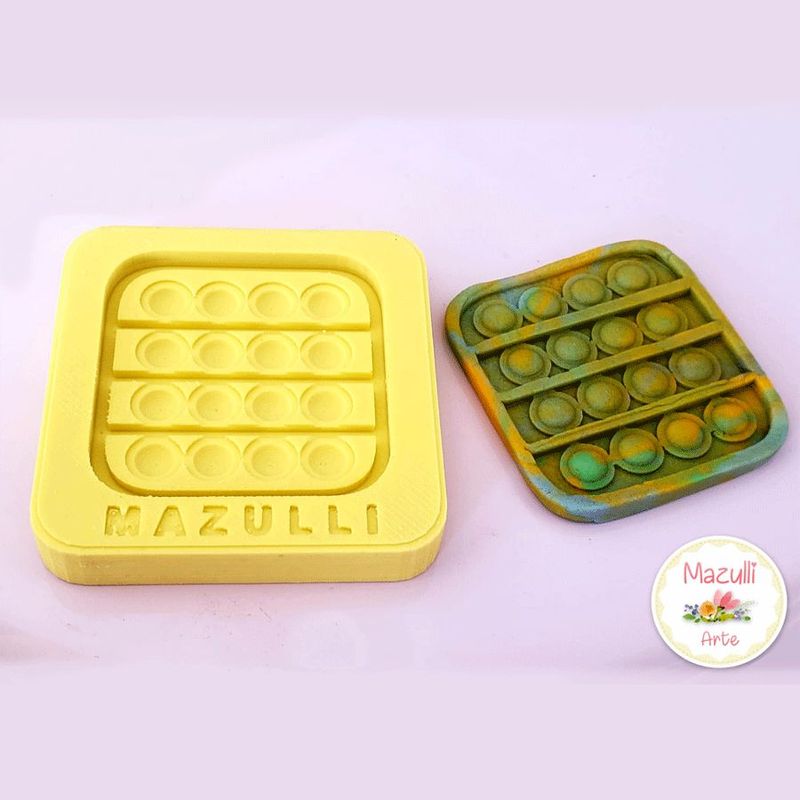 Molde de Silicone 2314 Festa Pop It Fidget Toy Quadrado - 01 Unidade - Mazulli - Magazine 25