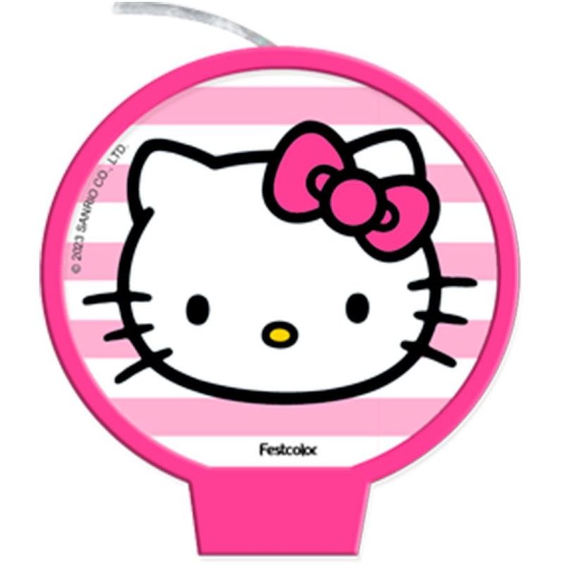 Vela Plana Adesivada - Hello Kitty - 1 unidade - Festcolor - Magazine 25