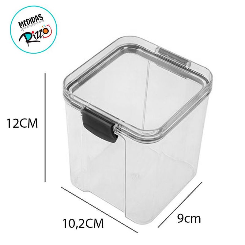 Pote de Plástico Hermetico - Trava Fácil - 600ml - 10,2x9,4 cm  - 1 unidade - Clink - Magazine 25