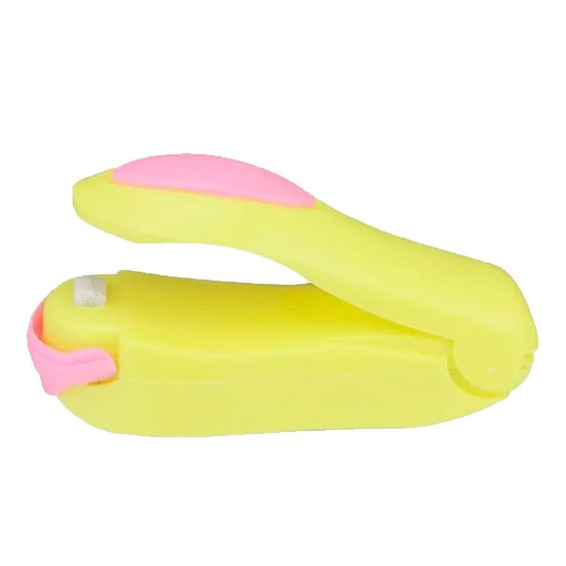 Selador de Embalagens Portátil - Amarelo e Rosa - 10x4x5 cm - 1 unidade - Clink - Magazine 25