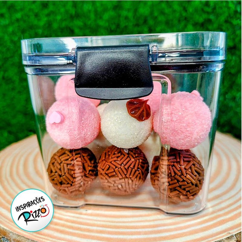 Pote de Plástico Hermetico - Trava Fácil - 600ml - 10,2x9,4 cm  - 1 unidade - Clink - Magazine 25