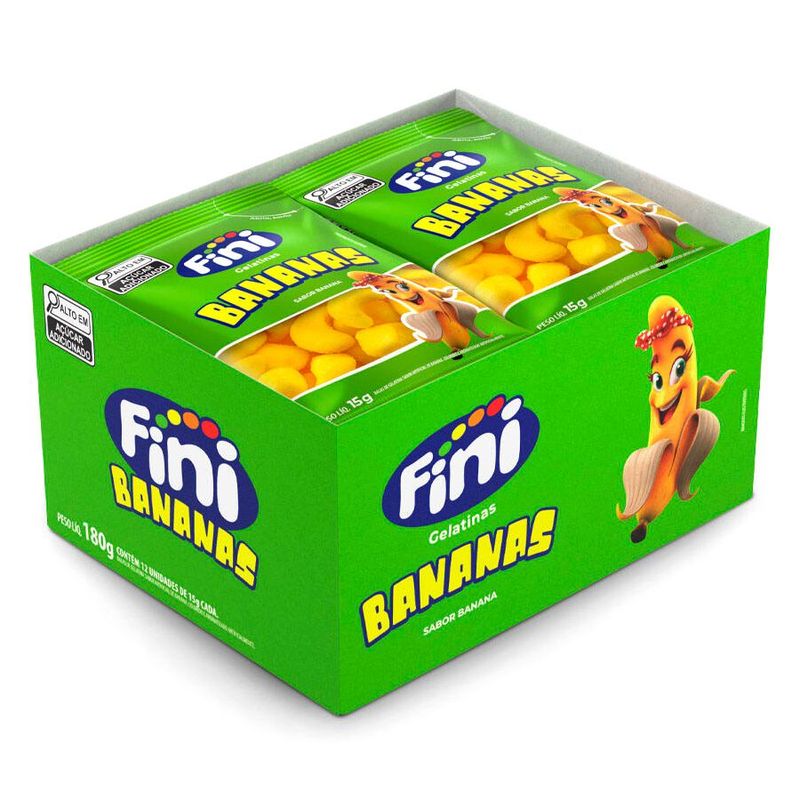 Bananas de Gelatina - 180g - 12 unidades - Fini - Magazine 25
