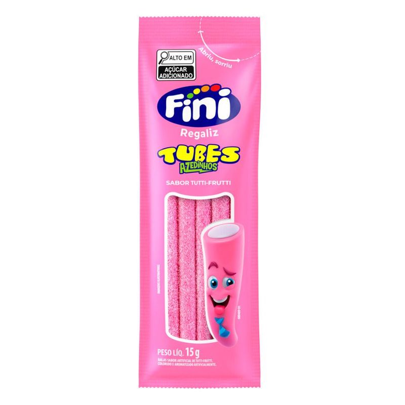 Tubes Tutti Frutti Azedinhos - 180g - 12 unidades - Fini - Magazine 25