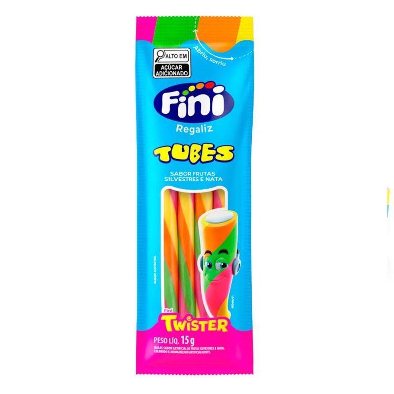 Tubes Twister Frutas Silvestres e Nata - 180g - 12 unidades - Fini - Magazine 25
