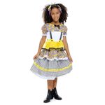 Fantasia Caipira Vestido Chiquinha Sortida com Tiara Infantil  Festa Junina
 Girassol G