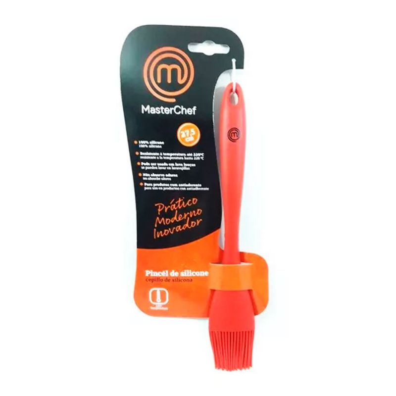 Pincel Mini em Silicone Duplo - Vermelho - 21cm - 1 unidade - MasterChef - Magazine 25