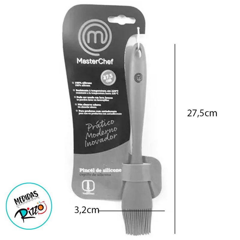 Pincel Mini em Silicone Duplo - Vermelho - 21cm - 1 unidade - MasterChef - Magazine 25
