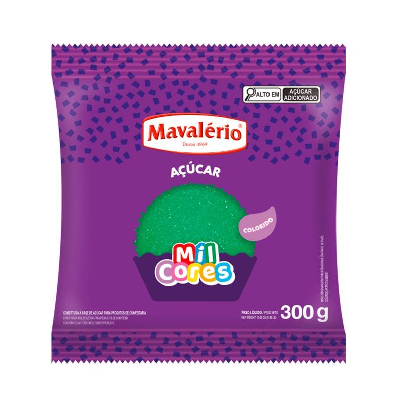 Açúcar Cristal Verde - 300g - 1 unidade - Mavalério - Magazine 25