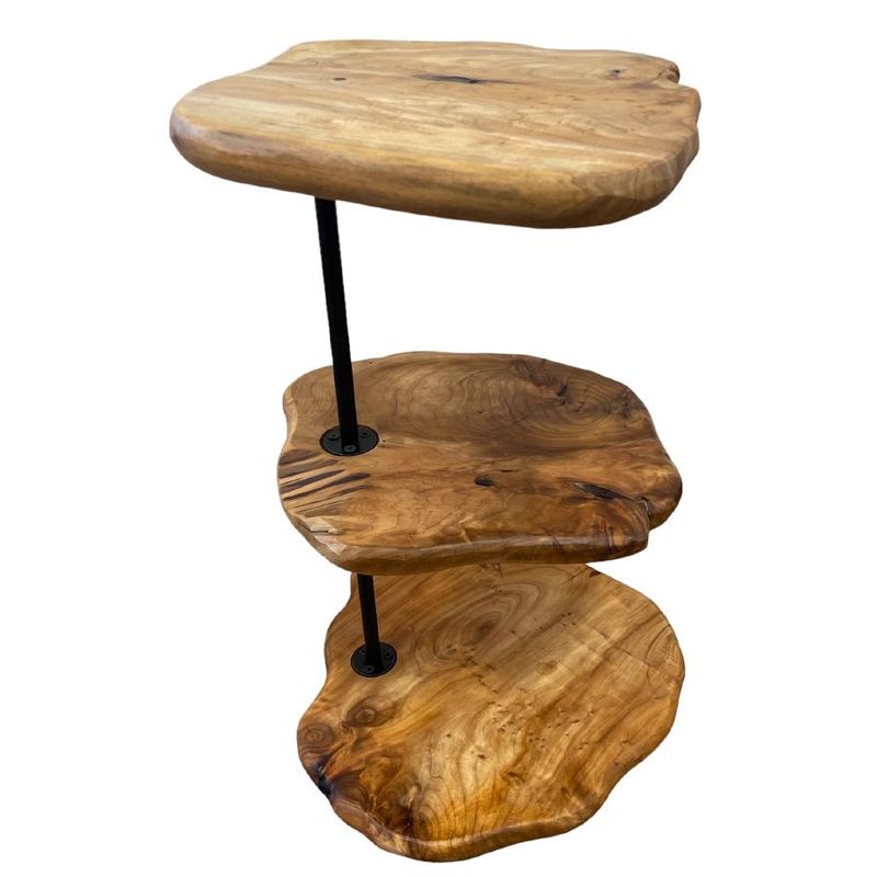 Decoração Madeira Rústica Orgânica 3 Andares - 45cm - 1 unidade - Magazine 25