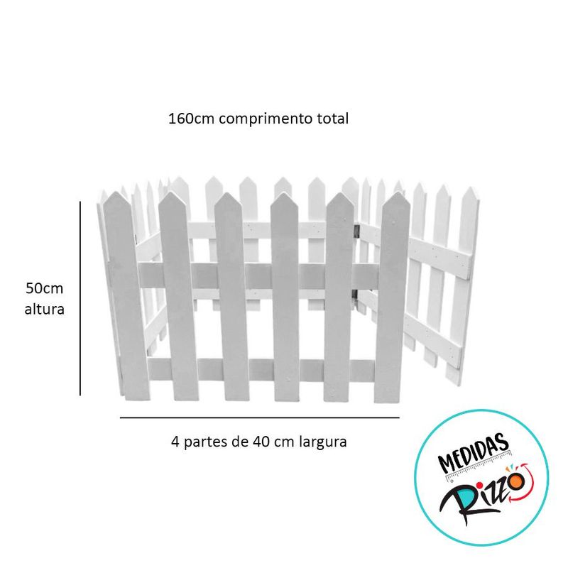 Cerca Decorativa de Madeira Branca - 50x160cm - 1 unidade - Magazine 25