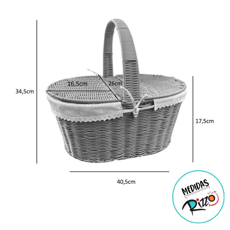 Cesta de Pic Nic 2 aberturas - 17,5x40,5x26cm - 1 unidade - Magazine 25