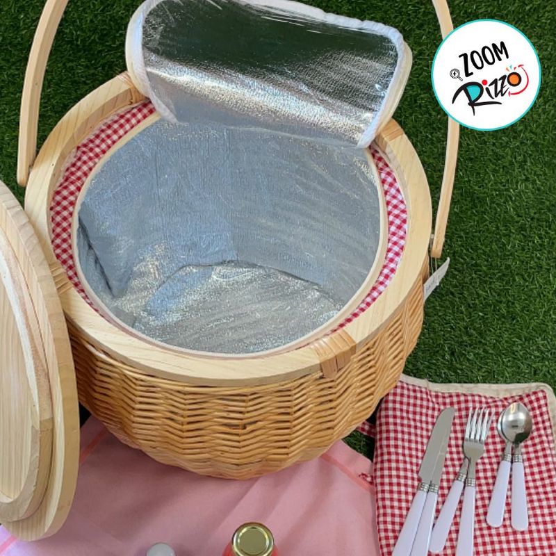 Kit Cesta de Pic Nic 2 serviços - 9 peças - 33x38cm - 1 unidade - Magazine 25