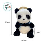 Urso Panda de Pelúcia com Chapéu de Palha - 25cm - 1 unidade - Rizzo