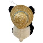 Urso Panda de Pelúcia com Chapéu de Palha - 25cm - 1 unidade - Rizzo