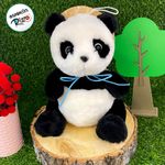 Urso Panda de Pelúcia com Chapéu de Palha - 25cm - 1 unidade - Rizzo