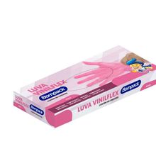 Luva Vinilflex Bompack S/PO Rosa M - 100 unidades - Bompack - Rizzo Embalagens