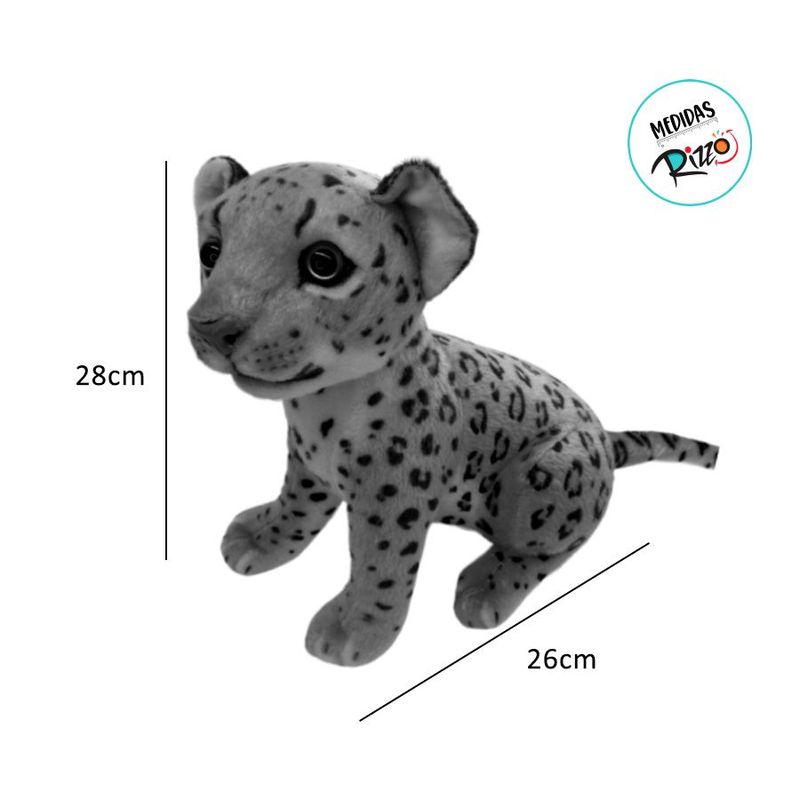 Leopardo de Pelúcia - Branco - 28cm - 1 unidade - Rizzo