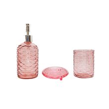 Kit para Banheiro de Vidro 3 Peças - 420ml - Rosa - 1 unidade - Magazine 25