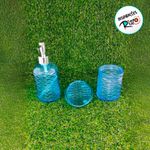 Kit para Banheiro de Vidro 3 Peças - 420ml - Azul - 1 unidade - Magazine 25