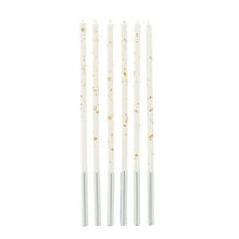 Vela Palito Gigante Branca com Dourado 17 cm - 1 unidade Pct. c/ 6 unds. - Silver Festas - Magazine 25