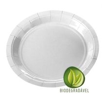 Prato de Papel Biodegradável Branco 18cm - 10 unidades - Silverplastic - Magazine 25