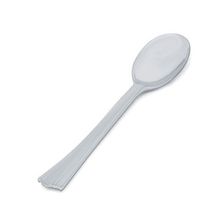 Colher Prata de Sobremesa Clássica Descartável Premium 13cm - 10 unidades Silverplastic - Rizzo Embalagens