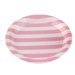 Prato Papel Biodegradável Listrado Rosa Bebe - 10 un -  18 cm - Silver Festas