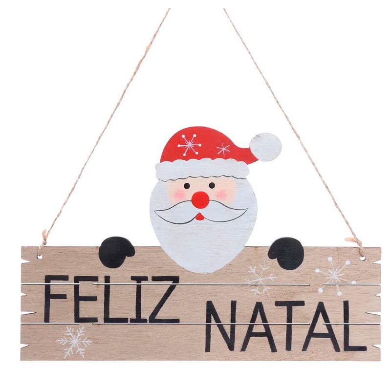 Enfeite p/ Pendurar - Placa Feliz Natal - 14,5 cm x 22 cm - 1 unidade - Cromus - Magazine 25