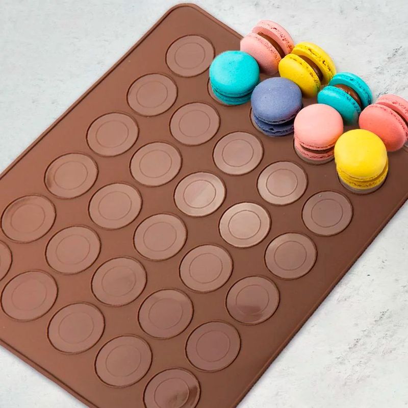 Tapete Culinário Silicone Macaron - Marrom - 28x25cm - 1 unidade - Prime Chef - Magazine 25